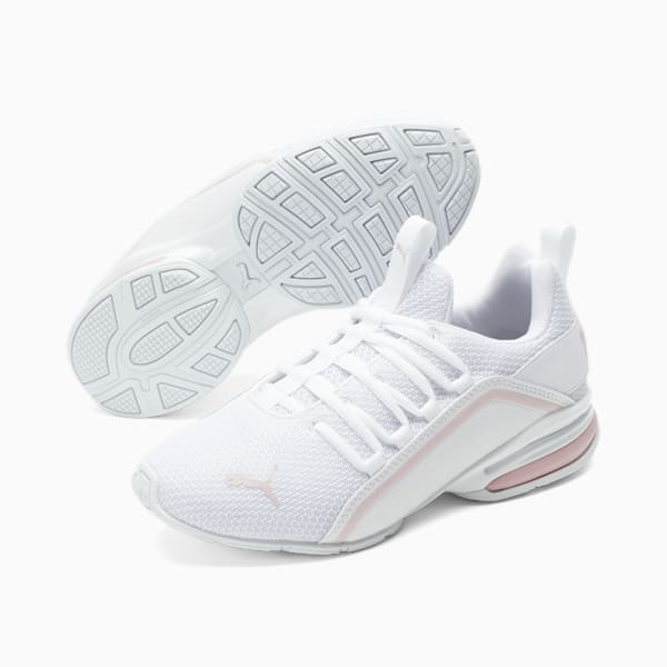 Axelion Metallic Wide Women's Training Shoes, Puma White-Chalk Pink, extralarge