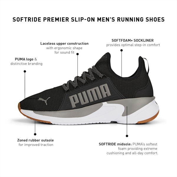 SOFTRIDE Premier Slip-On Men's Walking Shoes, PUMA Black-Cast Iron, extralarge-IDN