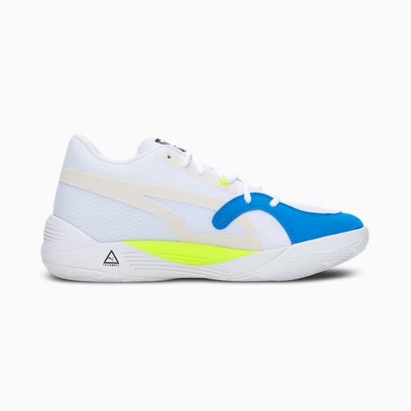 TRC Blaze Court Basketball Shoes, Puma White-Cherry Tomato, extralarge