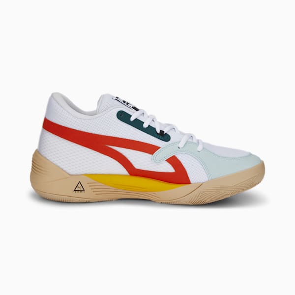 TRC Blaze Court Basketball Shoes, Puma White-Nitro Blue, extralarge