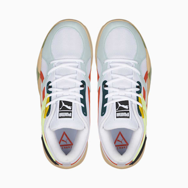 TRC Blaze Court Basketball Shoes, Puma White-Nitro Blue, extralarge