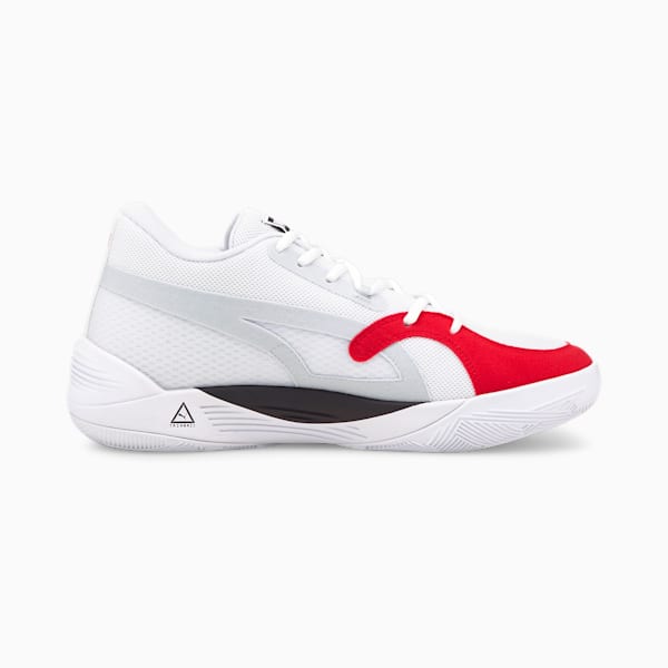 TRC Blaze Court Basketball Shoes, Puma Black-High Risk Red