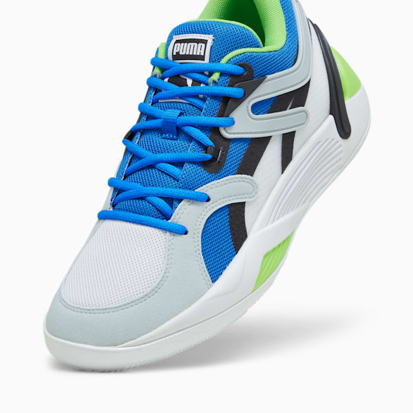 メンズ TRC ブレイズ コート バスケットボールシューズ, PUMA Black-Ultra Blue-PUMA White-Platinum Gray, extralarge-JPN