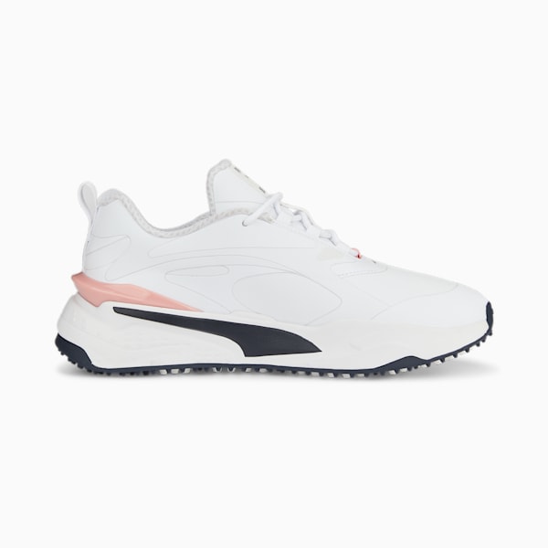 GS-Fast Women's Golf Shoes, PUMA White-Navy Blazer-Flamingo Pink