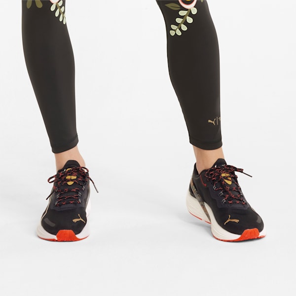 Run XX Frida 1 Nitro Women's Running Shoes, Puma Black-Firelight-Puma Team Gold, extralarge-GBR