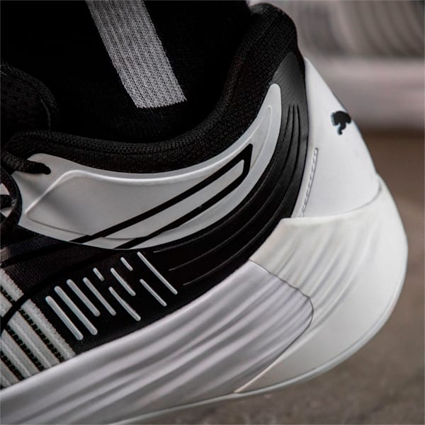 Fusion Nitro Basketball Shoes, Puma White-Puma Black, extralarge