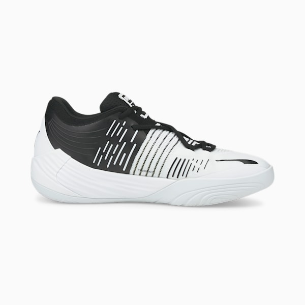 Fusion Nitro Basketball Shoes, Puma White-Puma Black, extralarge