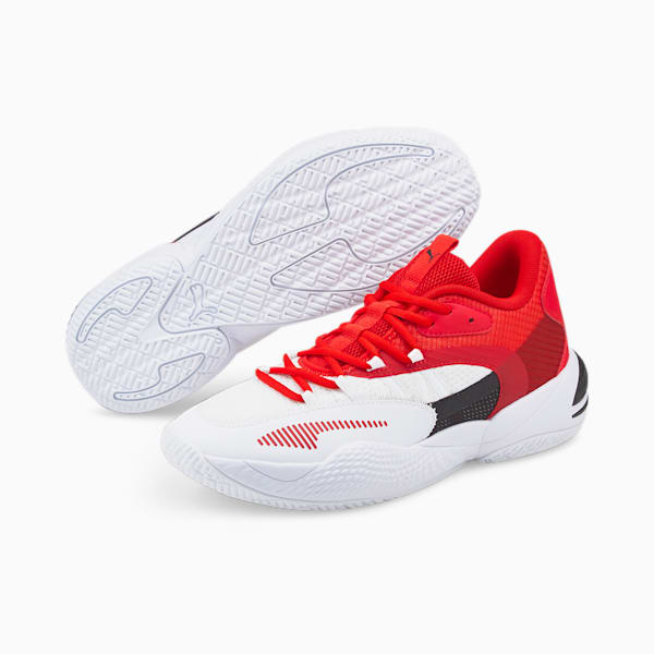 Court Rider 2.0 Basketball Shoes, Puma White-High Risk Red