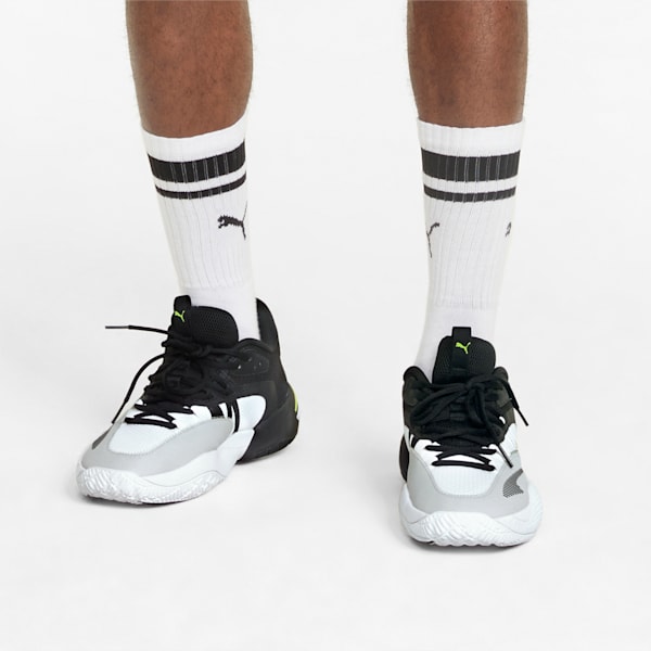 Court Rider 2.0 Basketball Shoes, Puma White-Yellow Alert