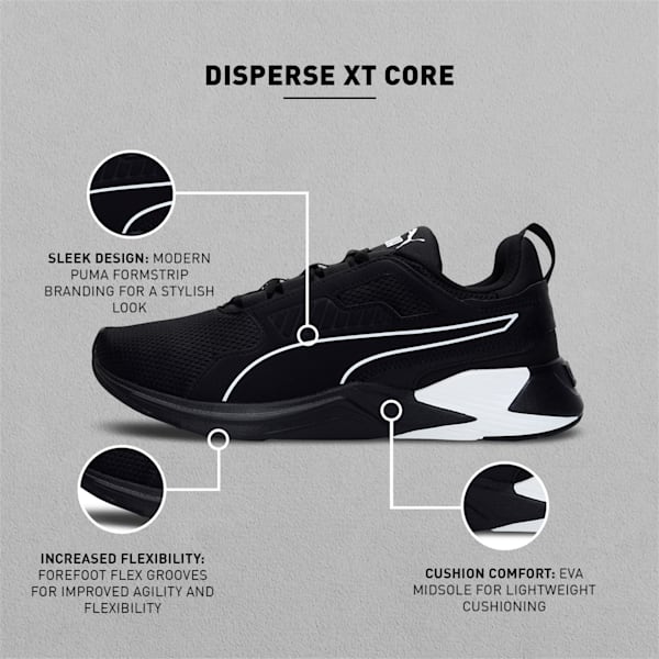 Disperse XT Core Unisex Training Shoes, Puma Black-Puma White, extralarge-IND