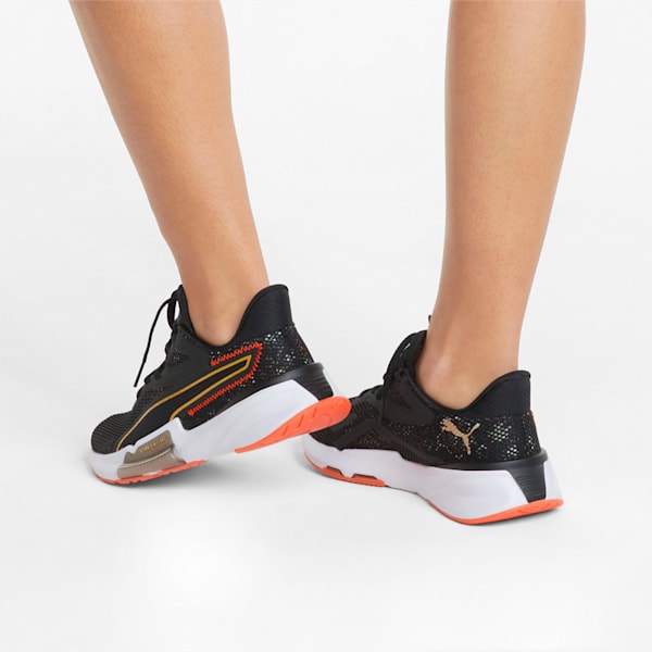 PWRFrame TR Frida Women's Training Shoes, Puma Black-Firelight-Metallic Gold