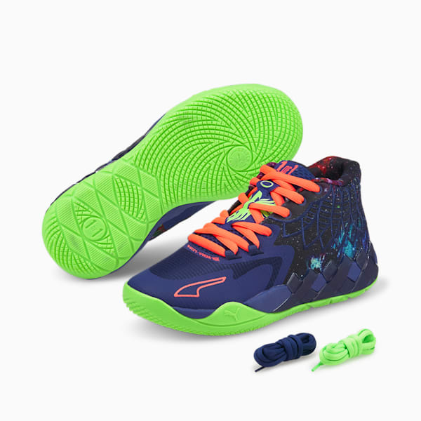 MB.01 Galaxy Basketball Shoes, Elektro Blue-Green Gecko, extralarge