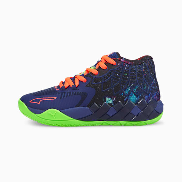MB.01 Galaxy Basketball Shoes, Elektro Blue-Green Gecko, extralarge