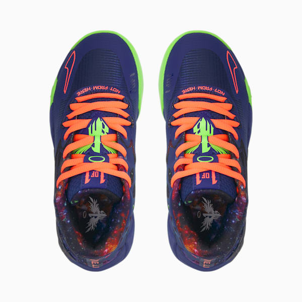 MB.01 Galaxy Basketball Shoes, Elektro Blue-Green Gecko, extralarge