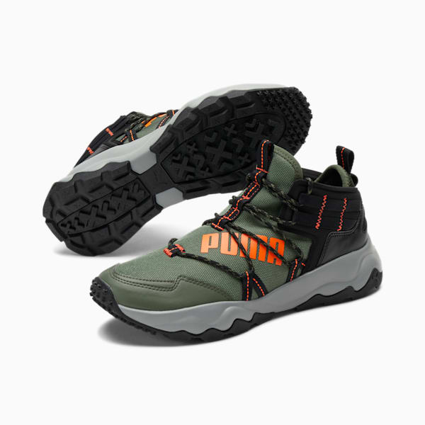 Ember Demi Trail Men's Hiking Shoes, Thyme-Puma Black-Ultra Orange