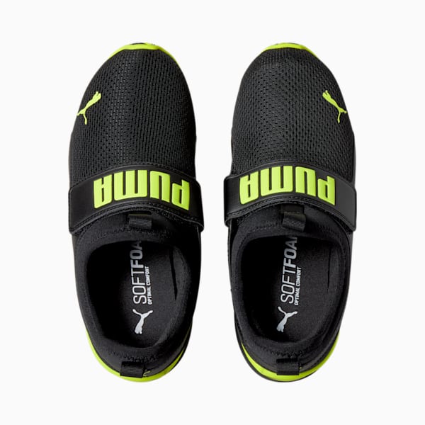 Axelion Slip-On Big Kids' Sneakers, Puma Black-Yellow Alert, extralarge