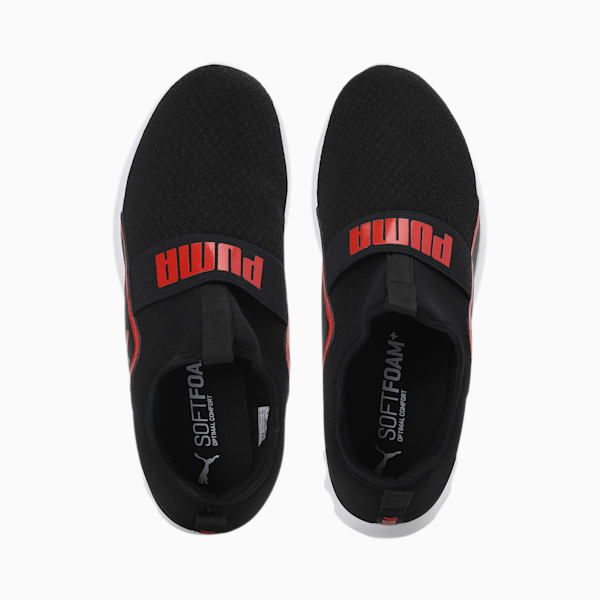 Swing Slipon Men's Running Shoes, Puma Black-High Risk Red, extralarge-IND