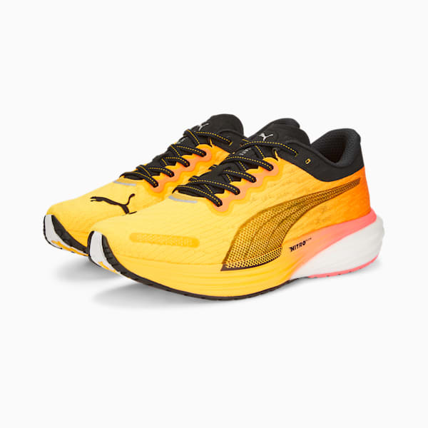 Deviate NITRO 2 Men's Running Shoes, Sunset Glow-Sun Stream-Puma Black