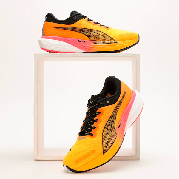 Deviate NITRO 2 Men's Running Shoes, Sunset Glow-Sun Stream-Puma Black, extralarge-IND