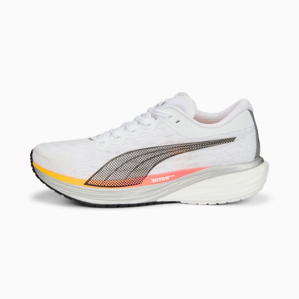 Deviate NITRO 2 Men's Running Shoes, Puma White-Sunset Glow-Sun Stream