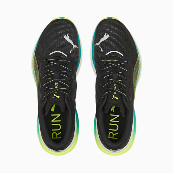 Deviate NITRO™ 2 Men's Running Shoes, Puma Black-Deep Aqua-Lime Squeeze, extralarge-IND