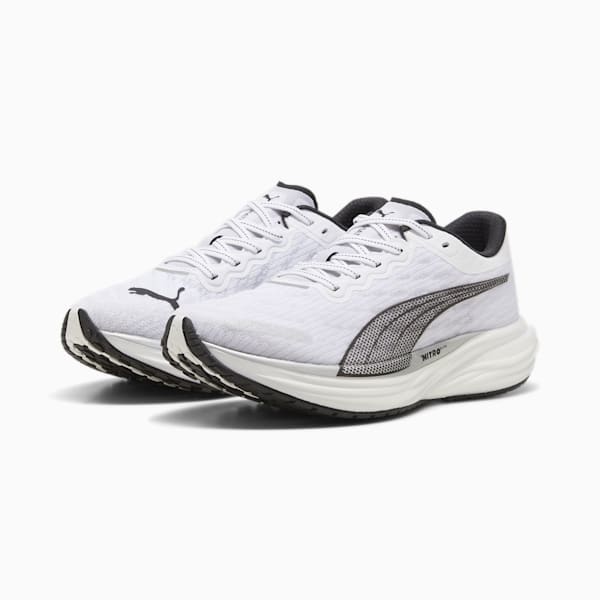 メンズ ディヴィエイト ニトロ 2 ランニングシューズ, PUMA White-PUMA Black-PUMA Silver, extralarge-JPN