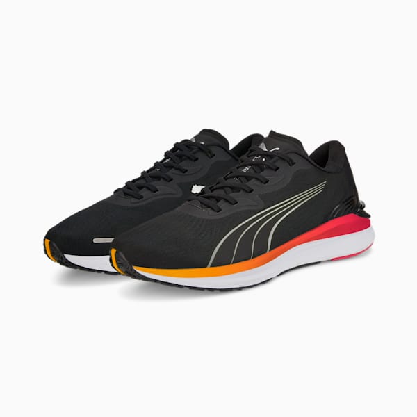 Electrify Nitro 2 Men's Running Shoes, Puma Black-Metallic Silver-Sunset Glow