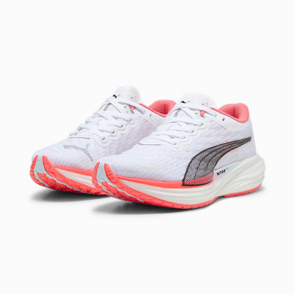 Deviate NITRO™ 2 Women's Running Shoes, PUMA White-Fire Orchid-Icy Blue, extralarge