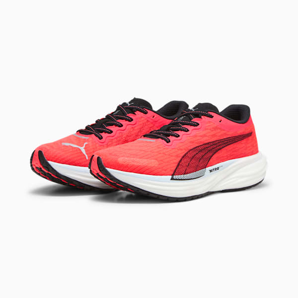 Deviate NITRO 2 Women's Running Shoes, Fire Orchid-PUMA Black-Icy Blue, extralarge-IND
