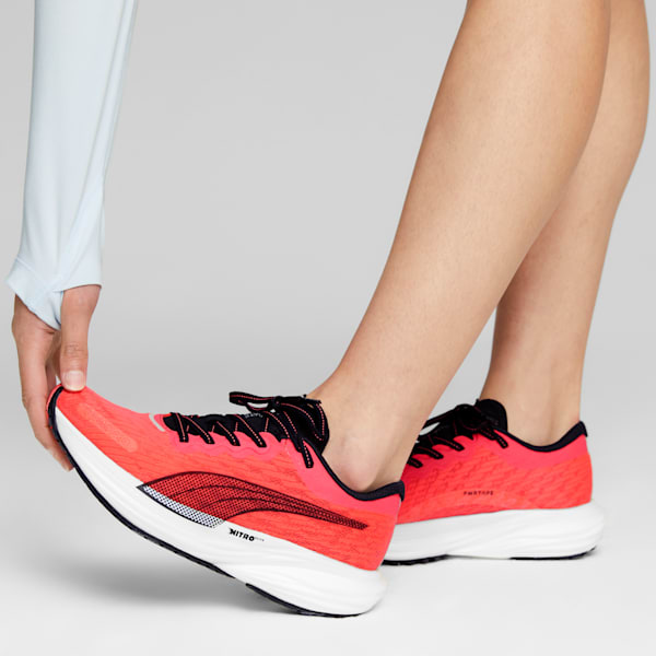Deviate NITRO 2 Women's Running Shoes, Fire Orchid-PUMA Black-Icy Blue, extralarge-IND