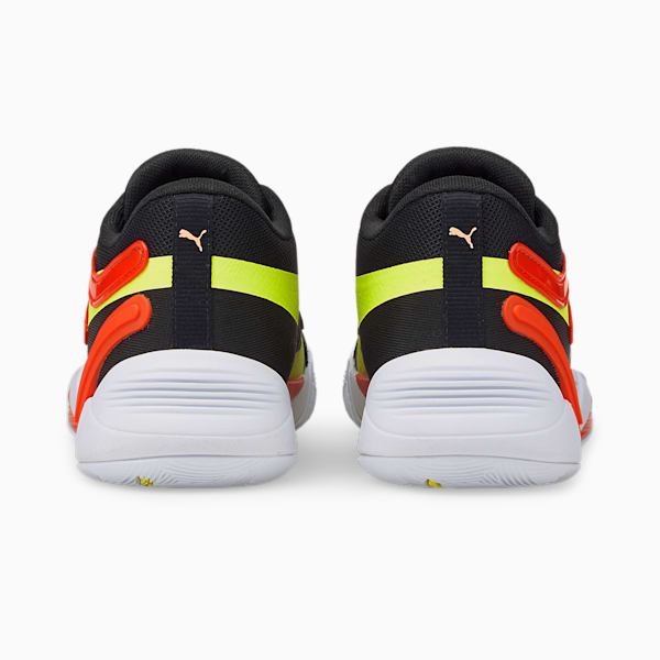 TRC Blaze Court Youth Basketball Shoes, Puma Black-Cherry Tomato