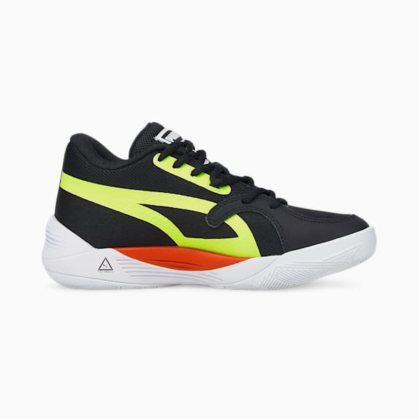 Zapatos de básquetbol para jóvenes TRC Blaze Court, Puma Black-Cherry Tomato, extralarge