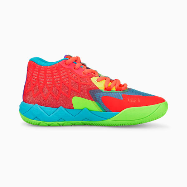 MB.01 Be You Basketball Shoes JR, Green Gecko-Red Blast, extralarge