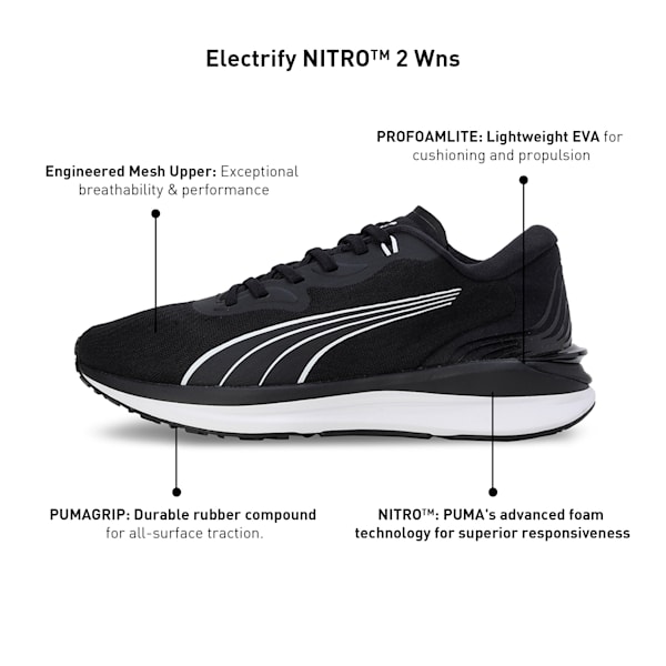 Electrify NITRO™ 2 Women's Running Shoes, Puma Black-Puma White, extralarge-IND