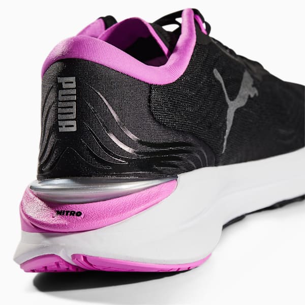 Electrify Nitro 2 Women's Running Shoes, Puma Black-Electric Orchid-Metallic Silver, extralarge-IND