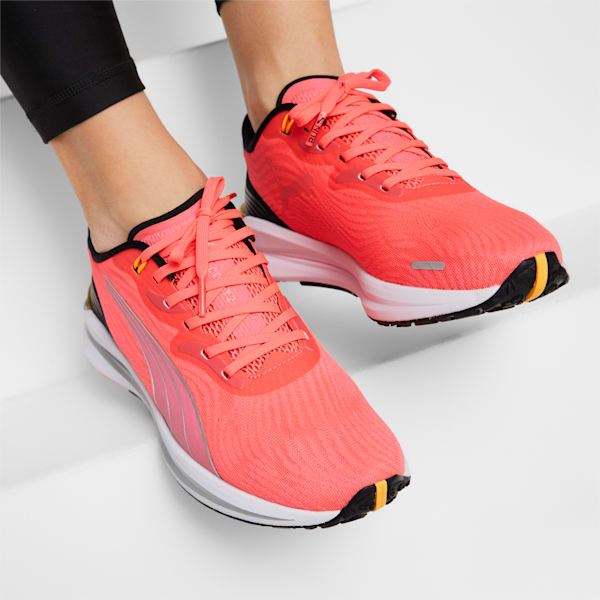 Zapatos para correr Electrify NITRO 2 para mujer, Sunset Glow-Puma Black-Metallic Silver