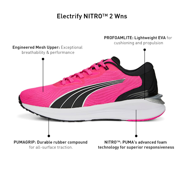 Electrify NITRO™ 2 Women's Running Shoes, Ravish-PUMA Black-PUMA Silver, extralarge-IND