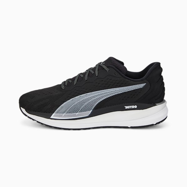 Magnify NITRO Surge Running Shoes Men, Puma Black-Metallic Silver
