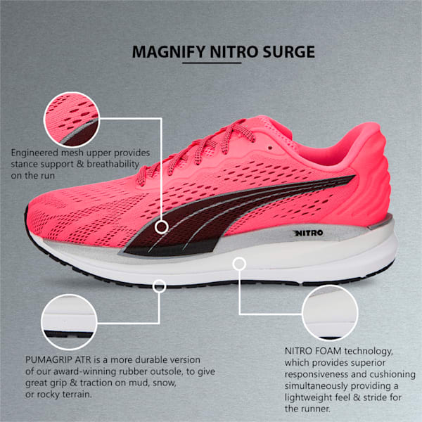 Magnify Nitro Surge Women's Running Shoes, Sunset Glow-Puma Black, extralarge-IND