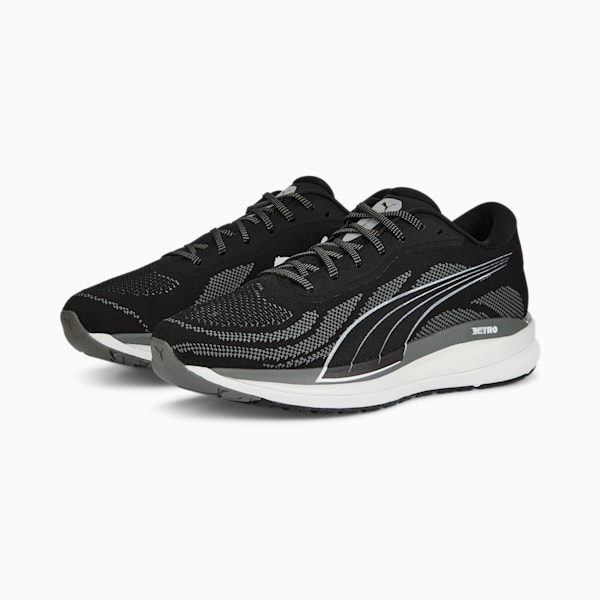 Magnify NITRO Knit Men's Running Shoes, Puma Black-CASTLEROCK-Puma White