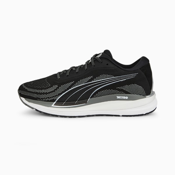 Magnify NITRO Knit Men's Running Shoes, Puma Black-CASTLEROCK-Puma White, extralarge-GBR