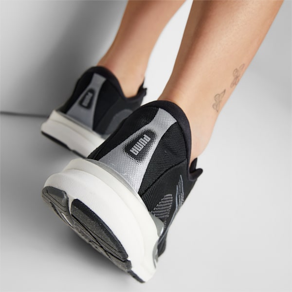 Magnify NITRO Knit Running Shoes Women, Puma Black-CASTLEROCK-Puma White