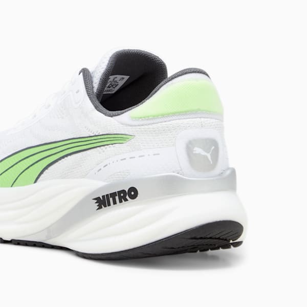 メンズ マグニファイ ニトロ 2 ランニングシューズ, PUMA White-Glacial Gray-Speed Green, extralarge-JPN