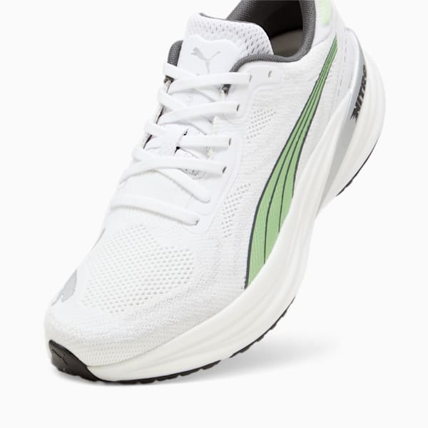 メンズ マグニファイ ニトロ 2 ランニングシューズ, PUMA White-Glacial Gray-Speed Green, extralarge-JPN