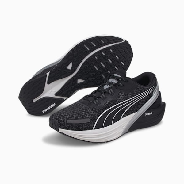 ウィメンズ RUN XX ニトロ ウィンター ランニングシューズ, Puma Black-Metallic Silver