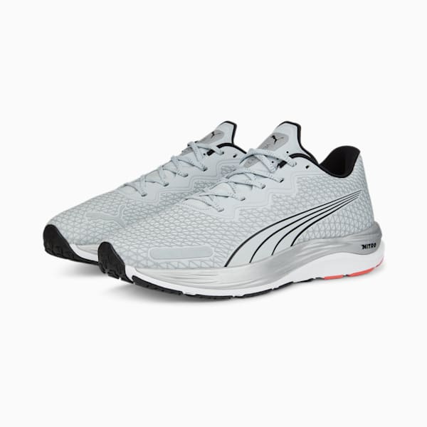 Velocity NITRO 2 WTR Men's Running Shoes, Platinum Gray-PUMA Black, extralarge-IND