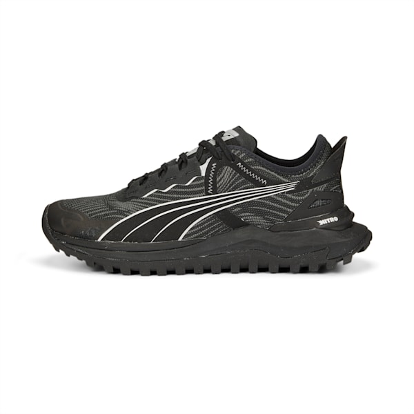 Voyage NITRO 2 Men's Trail Running Shoes, Puma Black-Metallic Silver, extralarge-IND