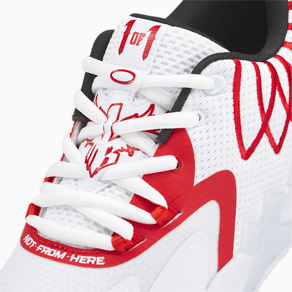 MB.01 Lo Basketball Shoes, PUMA White-High Risk Red, extralarge-GBR