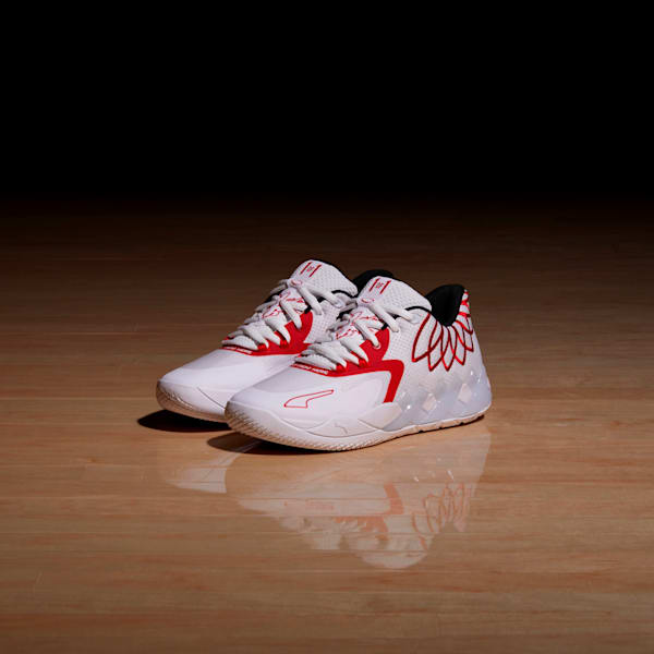 MB.01 Lo Basketball Shoes, PUMA White-High Risk Red, extralarge-GBR