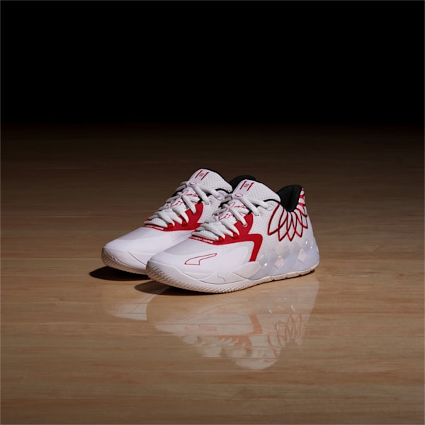 PUMA x LAMELO BALL MB.01 Lo Men's Basketball Shoes, PUMA White-High Risk Red, extralarge